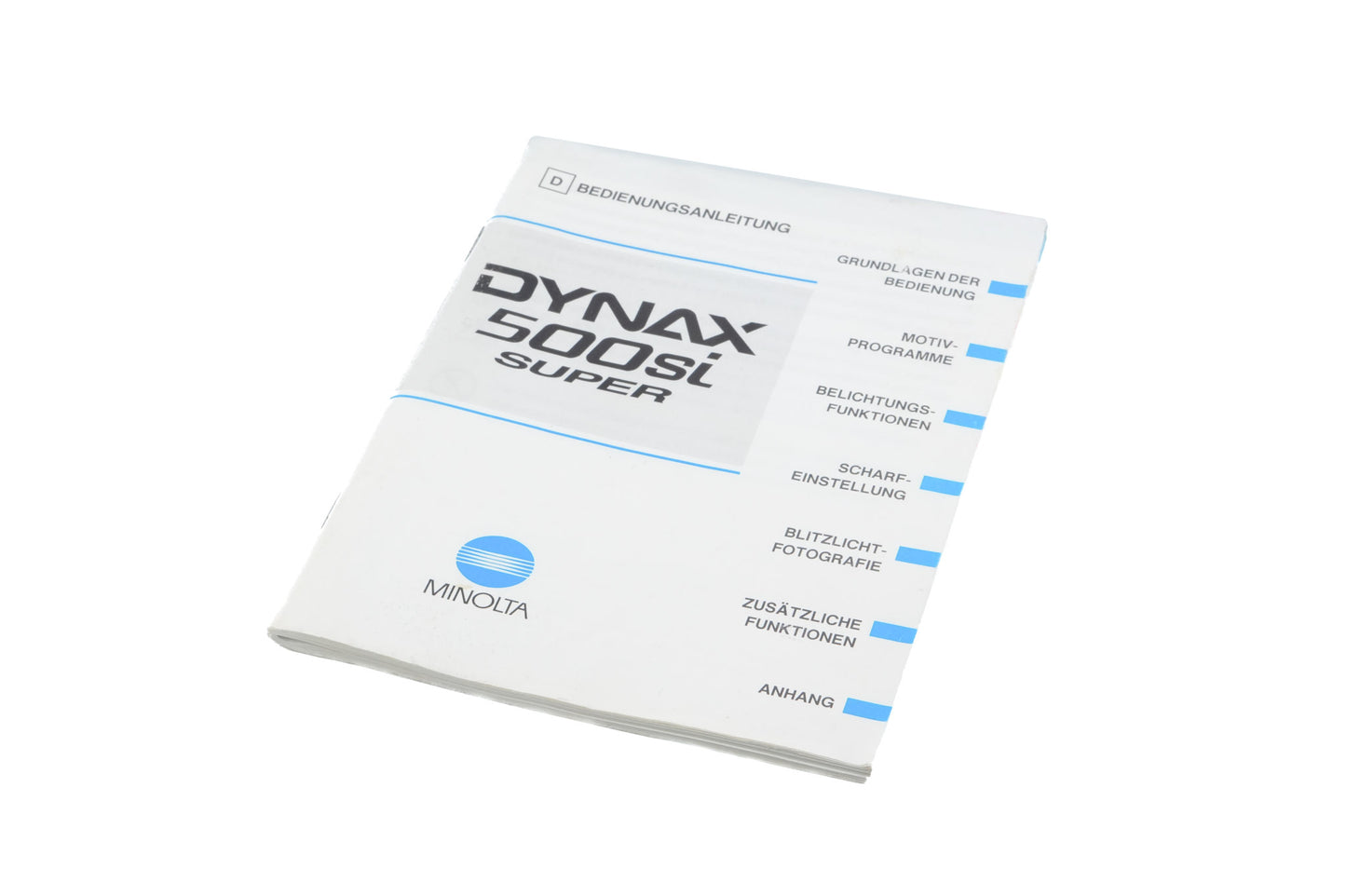 Minolta Dynax 500si Super Instructions