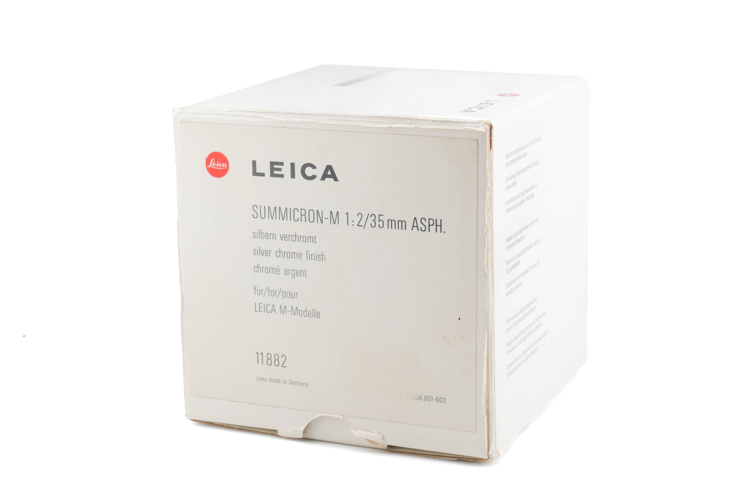 Leica 35mm f2 Summicron-M ASPH. (Type I) (Silver, 11882)