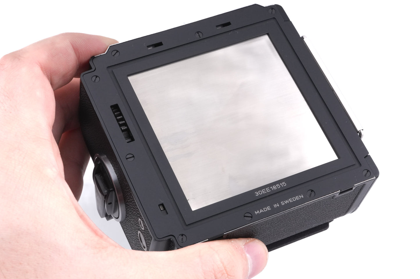 Hasselblad 503CW (10243 / 10246) + A12N Film Magazine + Acute-Matte D Microprism / Split Image Focusing Screen (42215) + Waist Level Finder (New / Black, 42323)