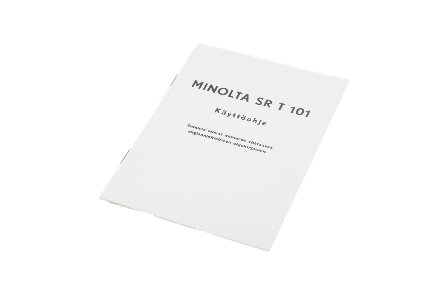 Minolta SR-T 101 Instructions