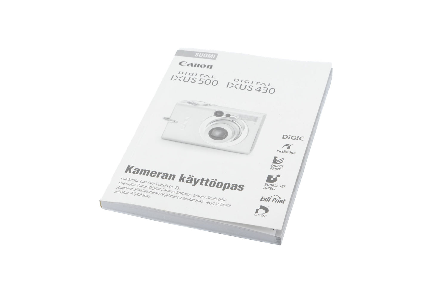 Canon IXUS Digital 500/430 Instructions