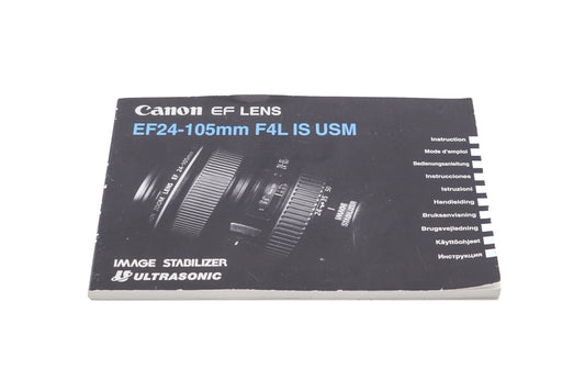 Canon 24-105mm f4 L IS USM Instructions