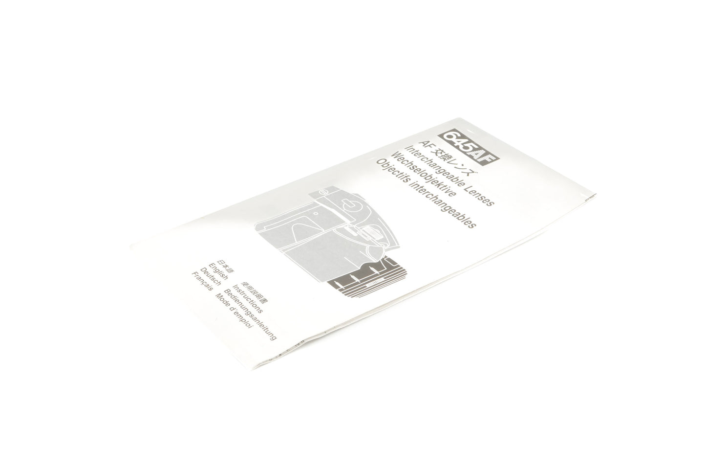 Mamiya 645AF Interchangeable Lenses Instructions