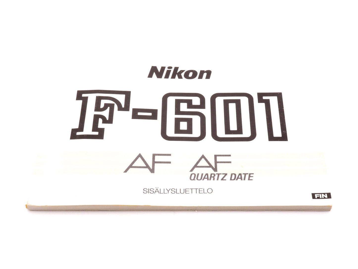 Nikon F-601 AF/AF Quartz Date Instructions