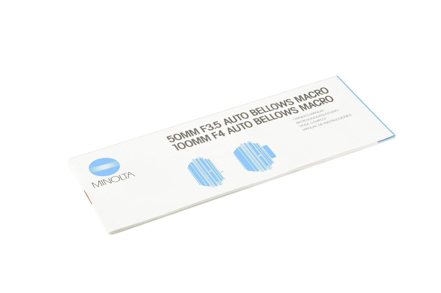 Minolta 50mm f3.5/100mm f4 Auto Bellows Macro Instructions - Lens