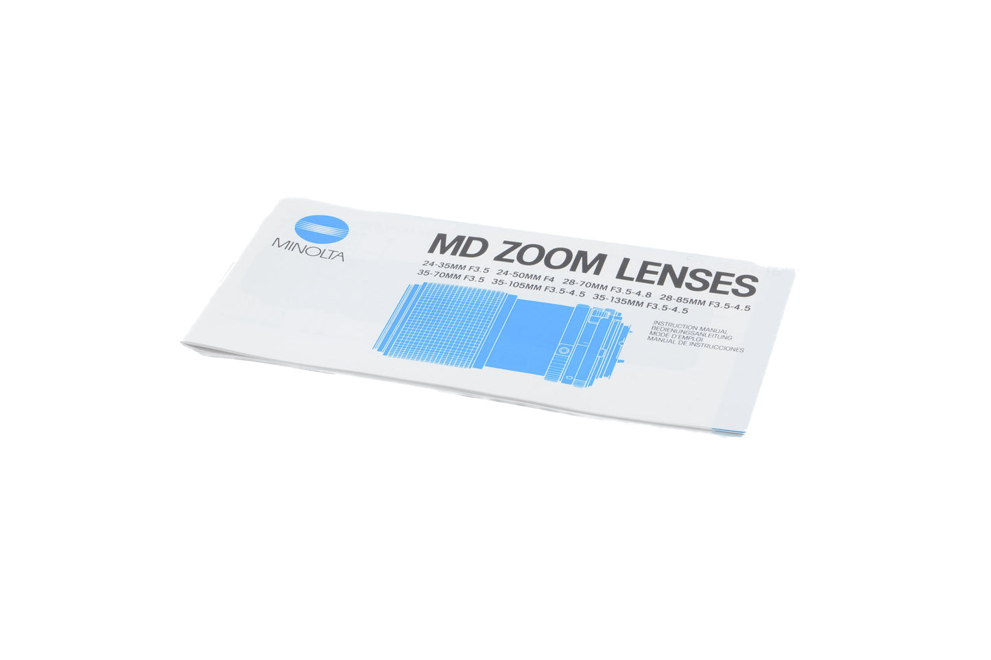 Minolta MD Zoom Lenses Instructions