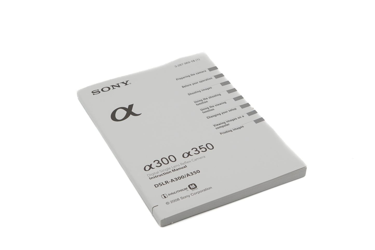 Sony A300 / A350 Instructions