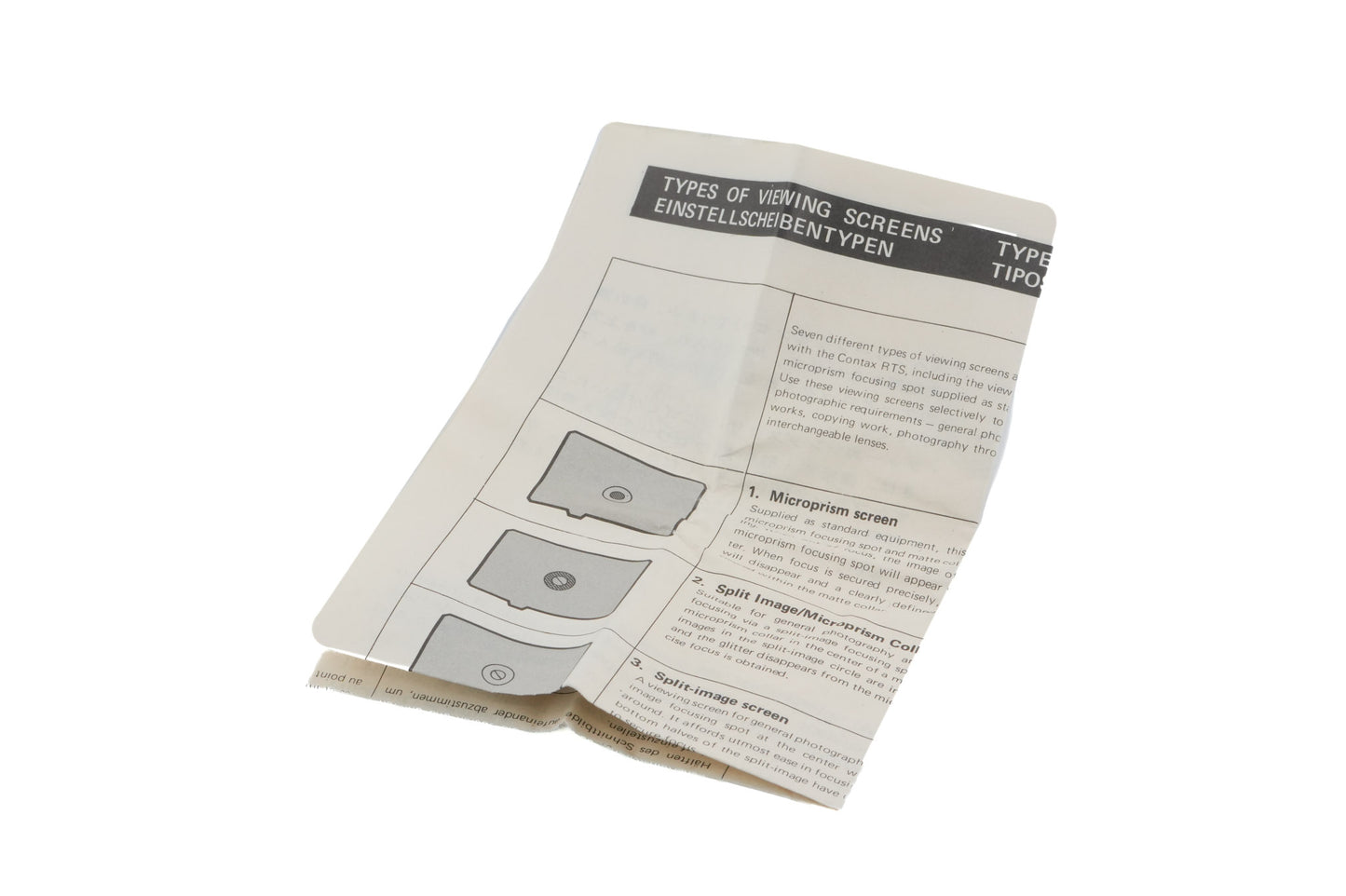 Contax Split-Image Focusing Screen