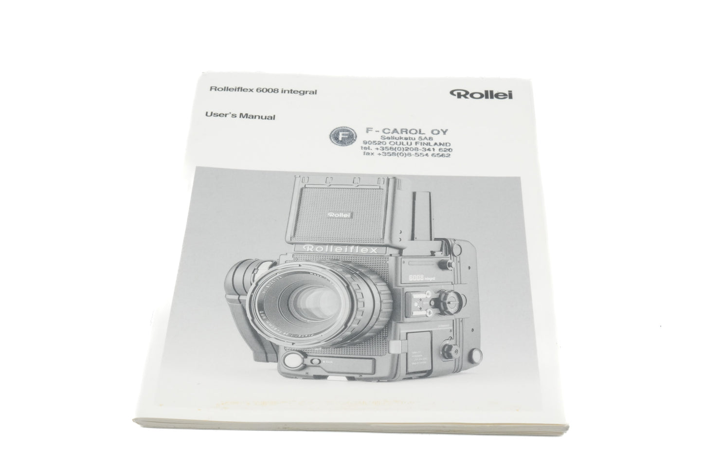 Rollei Rolleiflex 6008 Integral Instructions - Accessory