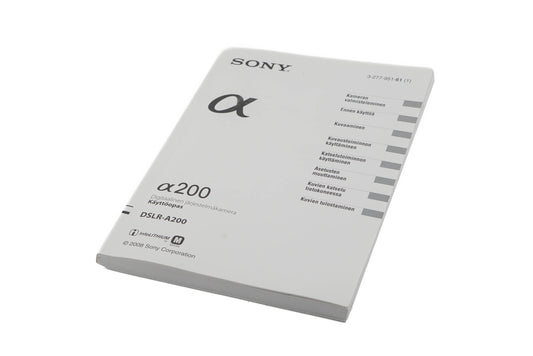 Sony A200 Instructions
