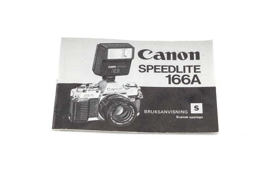 Canon 166A Speedlite Instructions