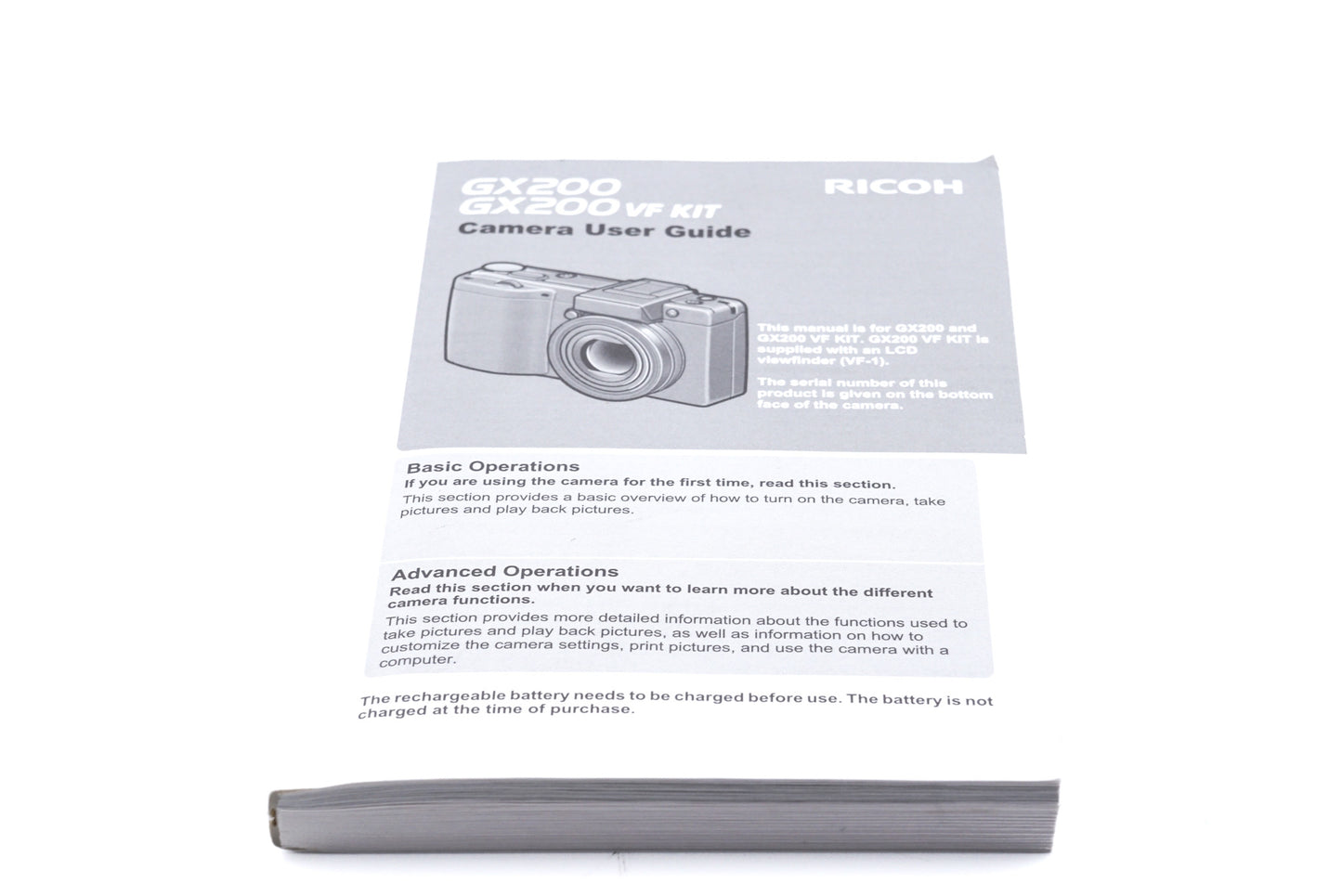 Ricoh GX200 Instructions