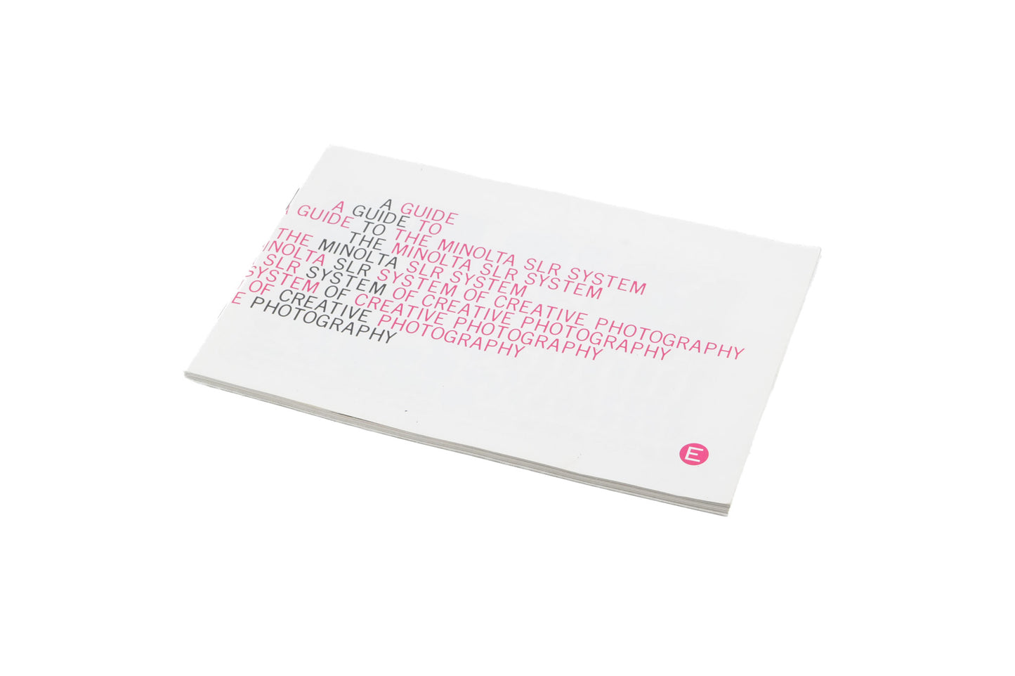 Minolta A Guide To The Minolta SLR System of Creative Photography