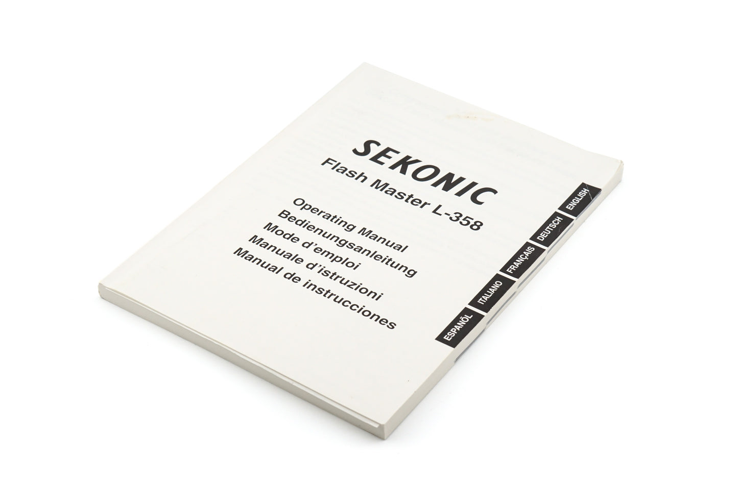 Sekonic Flash Master L-358 Instructions