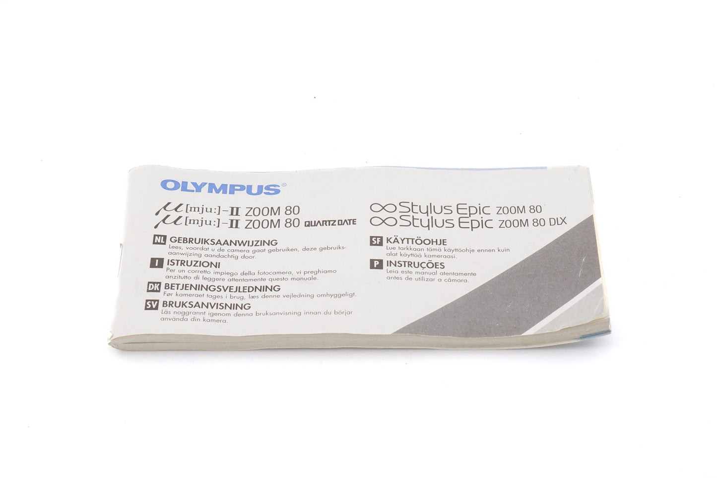 Olympus Mju-II Zoom 80 / Zoom 80 Quartz Date Instructions