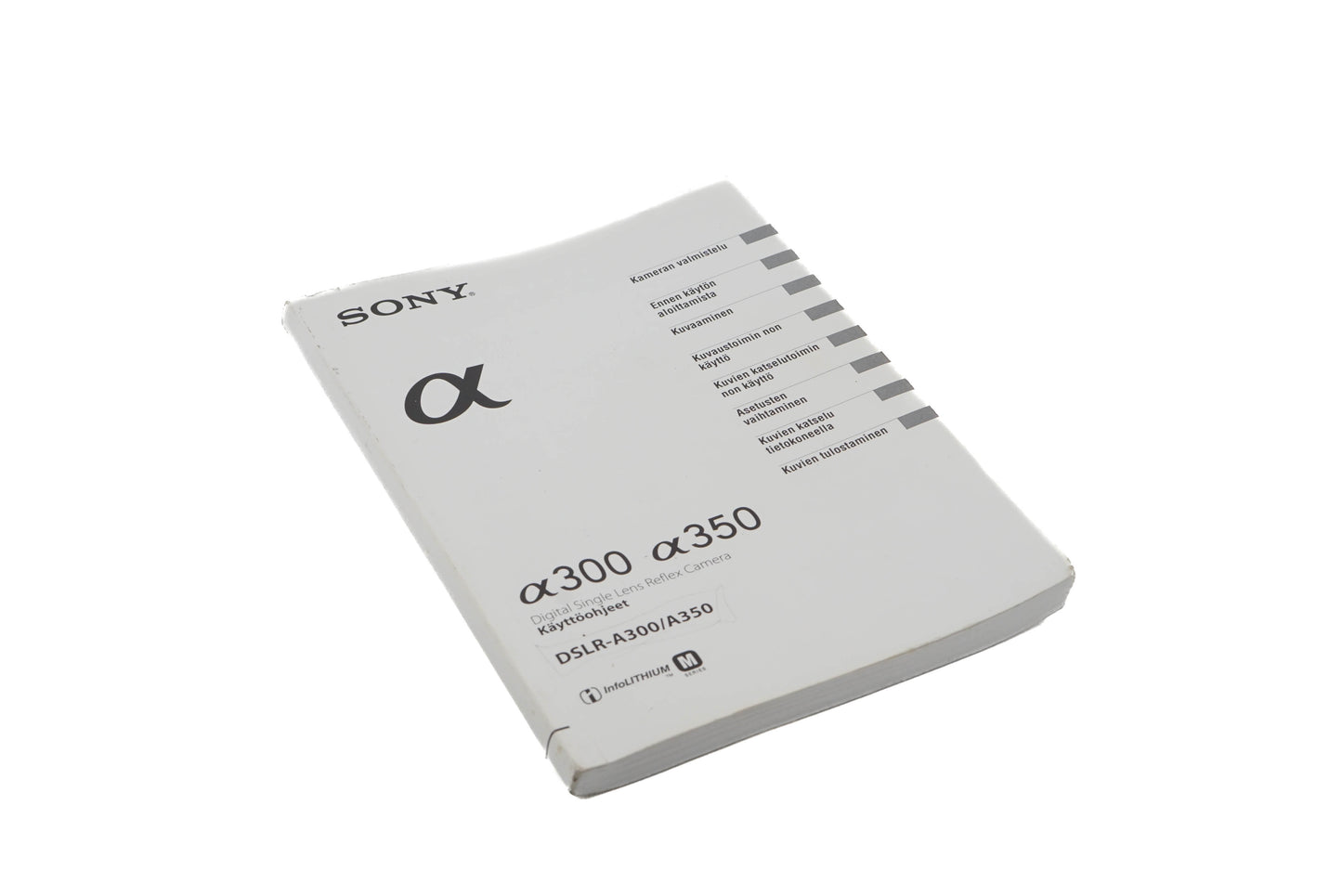 Sony A300 / A350 Instructions