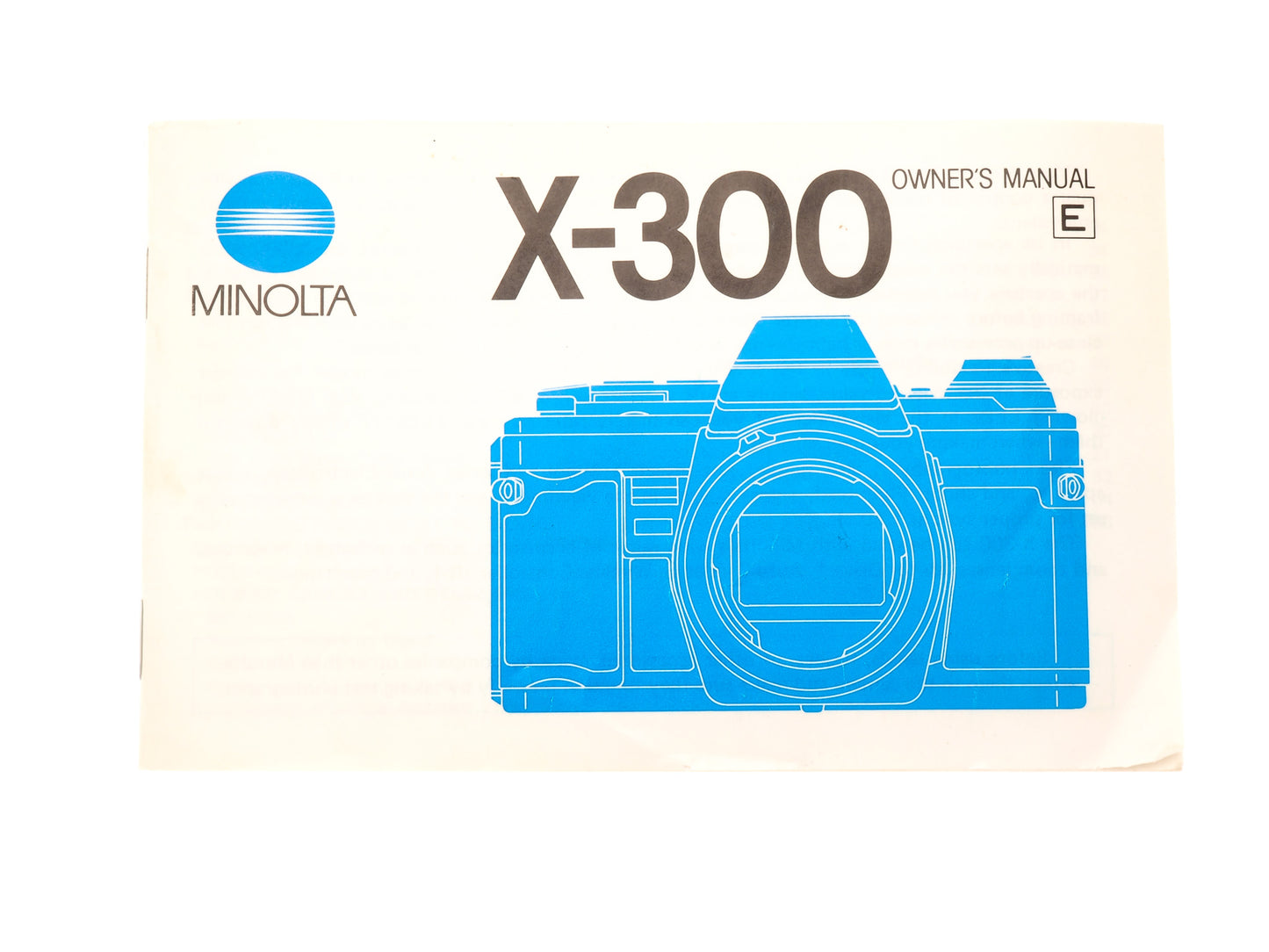 Minolta X-300 Owner's Manual