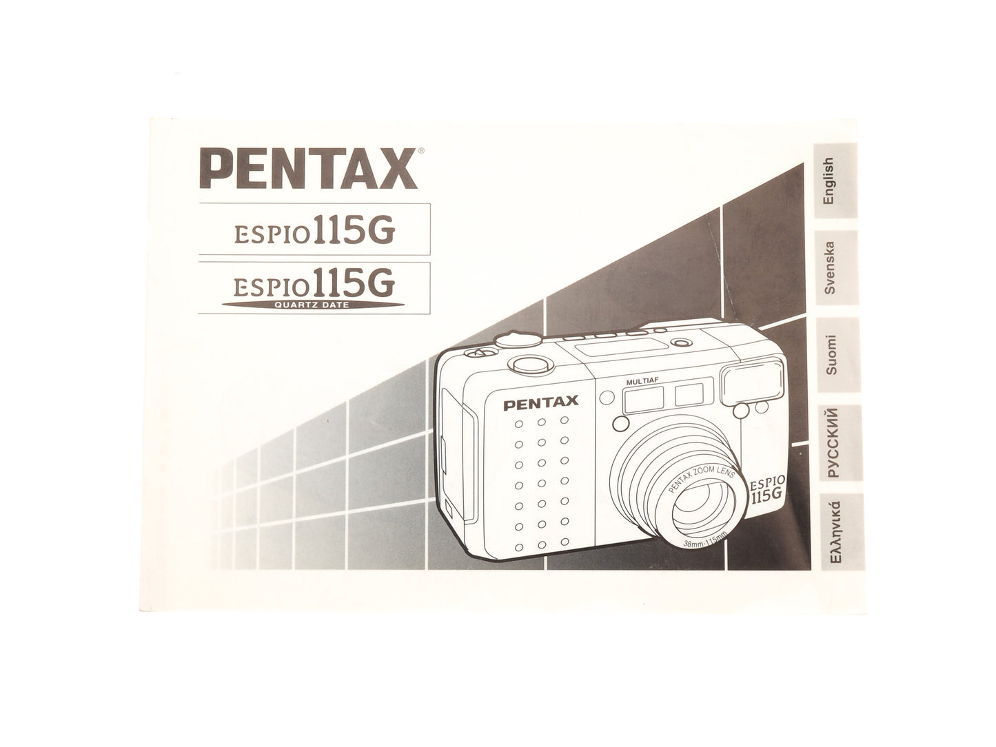 Pentax Espio 115G/115G Quartz Date Instructions