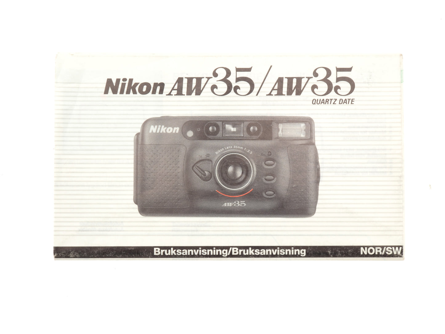 Nikon AW35 / AW35 Quartz Date Instruction Manual