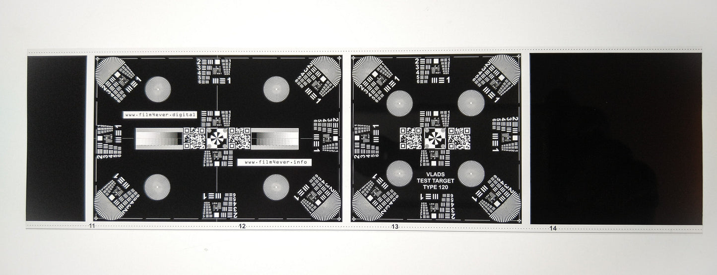 Vlad's Test Targets close-up on a white background.