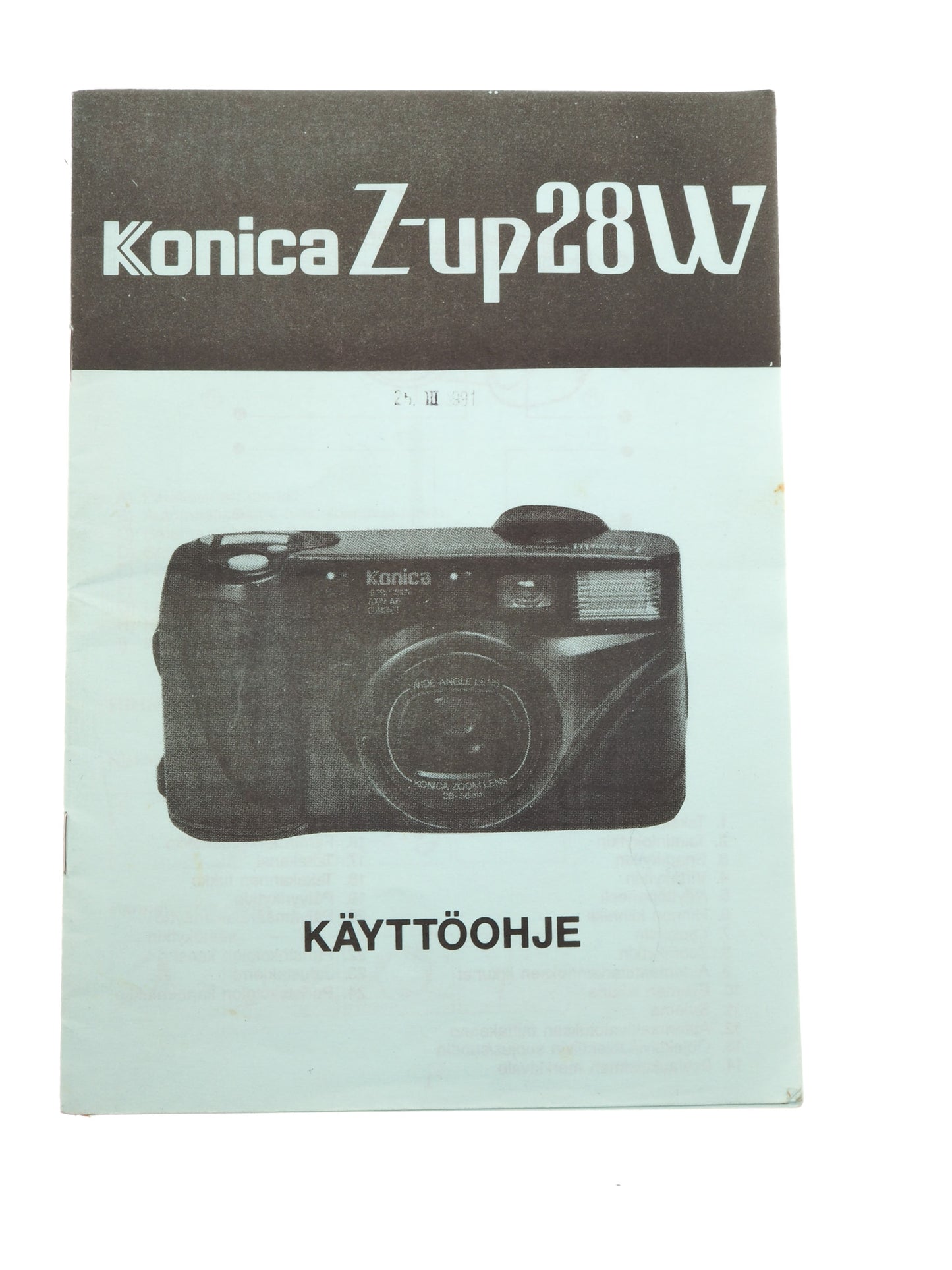 Konica Z-up 28 W Instructions