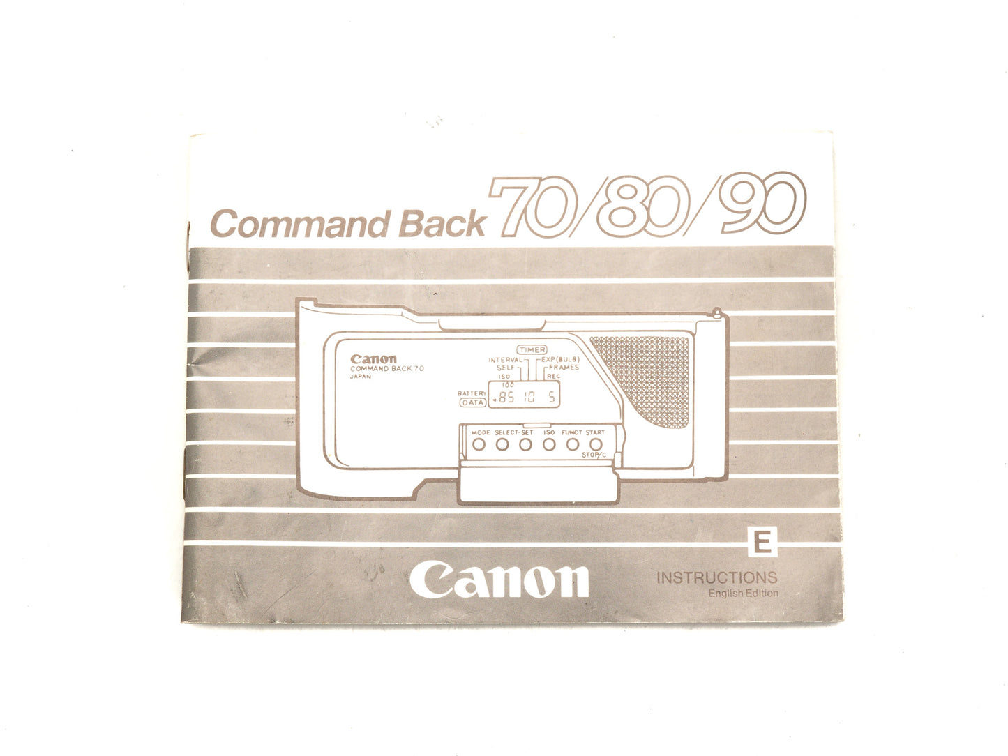 Canon Command Back 70 / 80 / 90 Instructions - Accessory