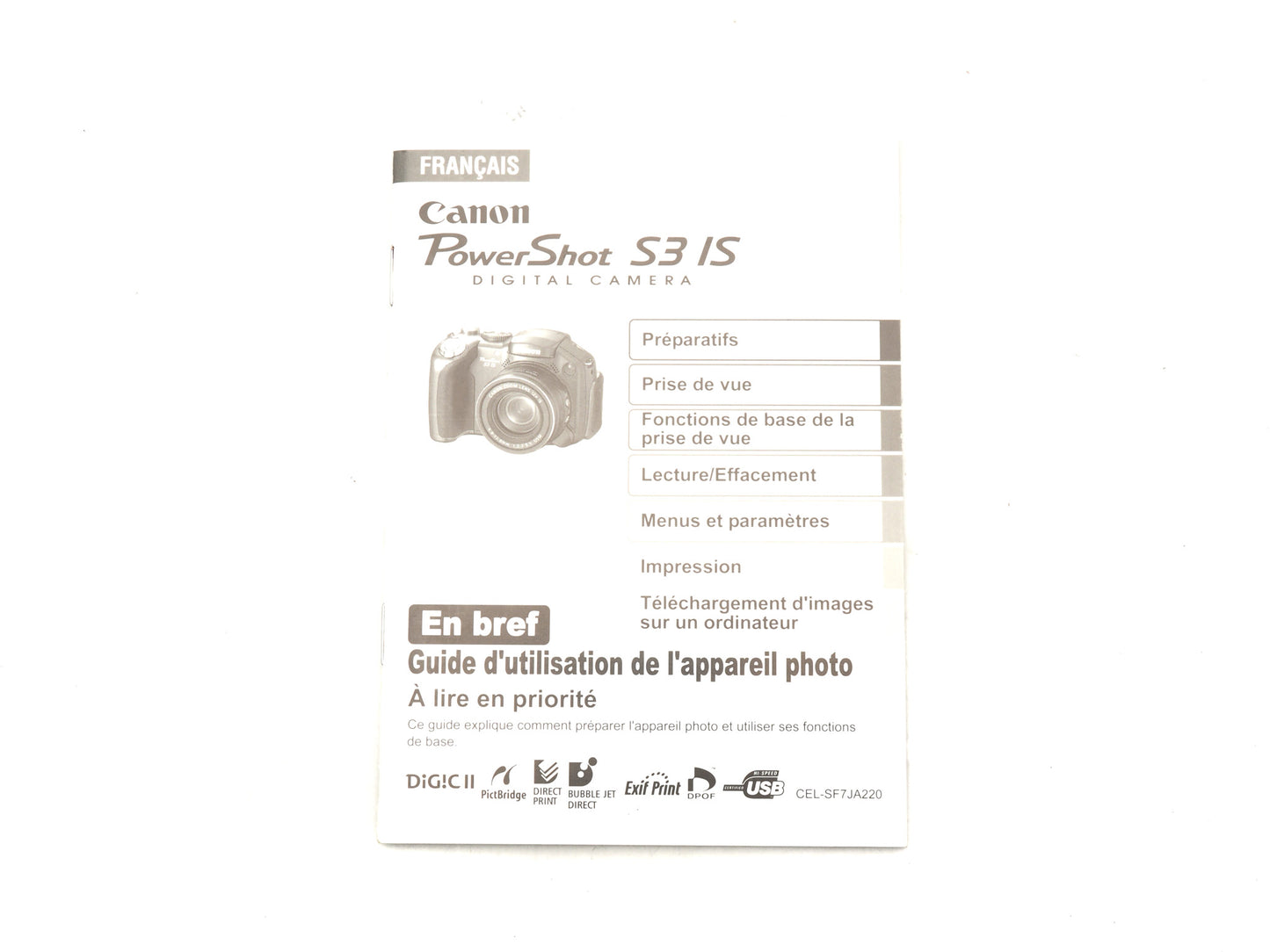 Canon PowerShot S3 IS Instructions - Accessory