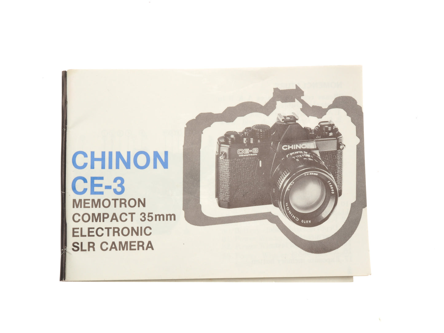 Chinon CE-3 Memotron Instructions - Accessory