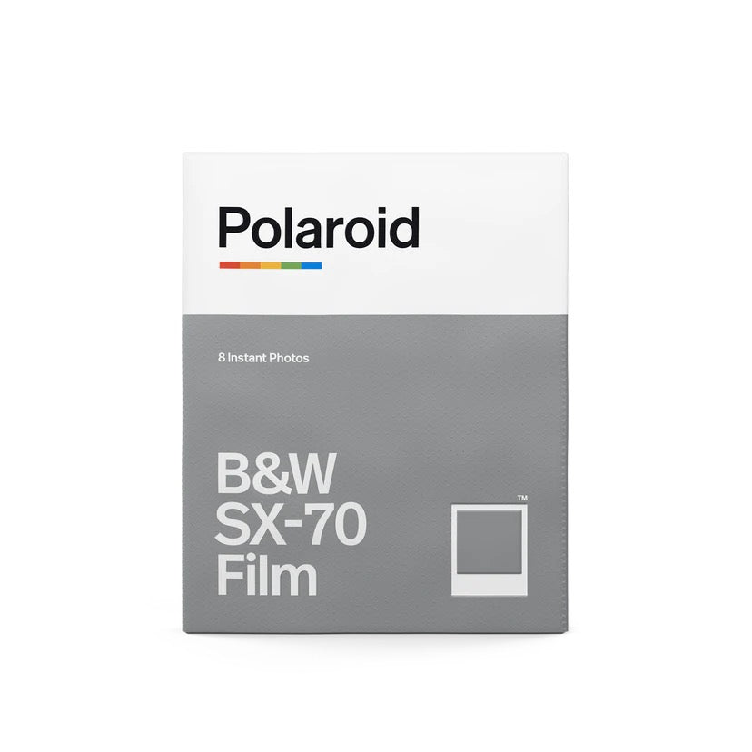 Polaroid black and white film package on a white background. For Vintage Polaroid SX-70 Cameras.