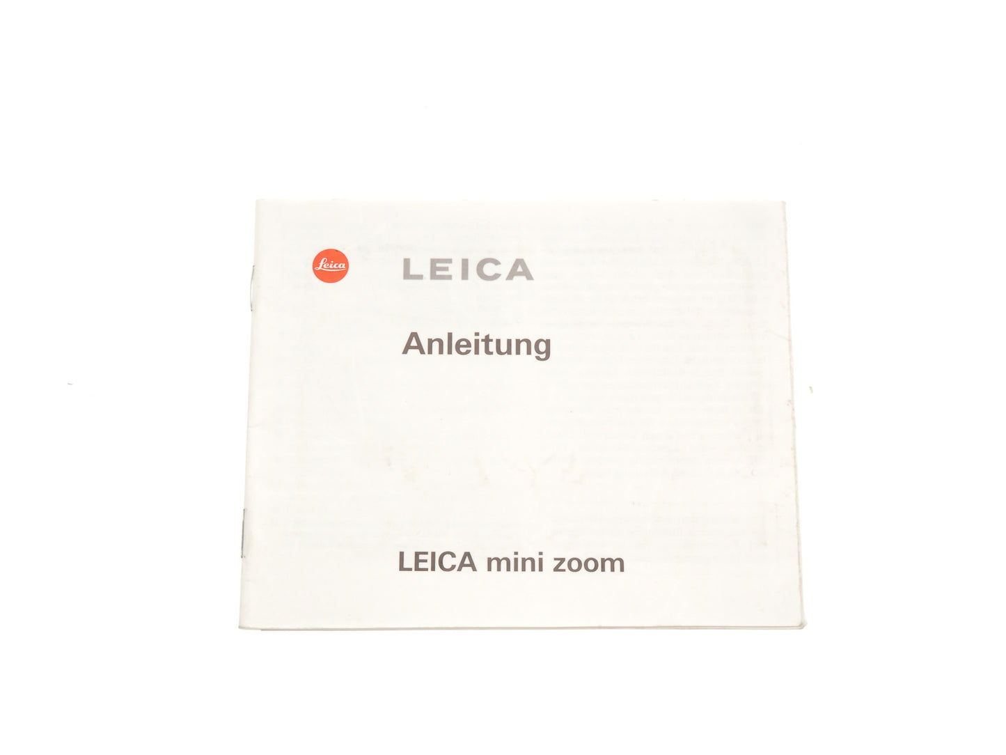 Leica Mini Zoom Instructions - Accessory