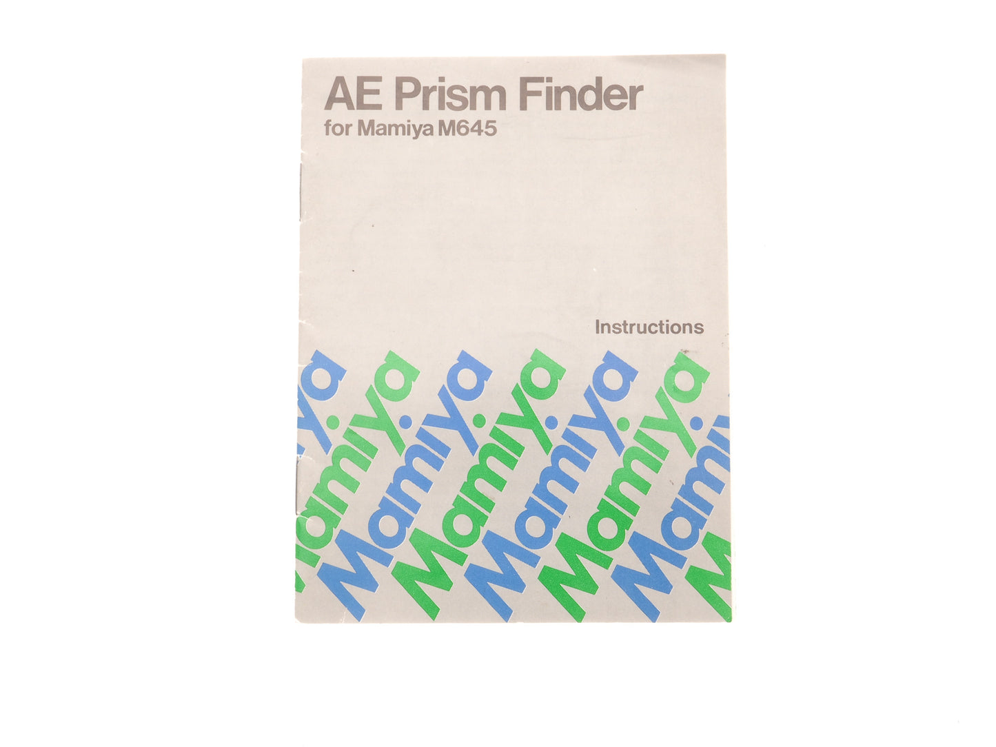 Mamiya AE Prism Finder Instructions - Accessory