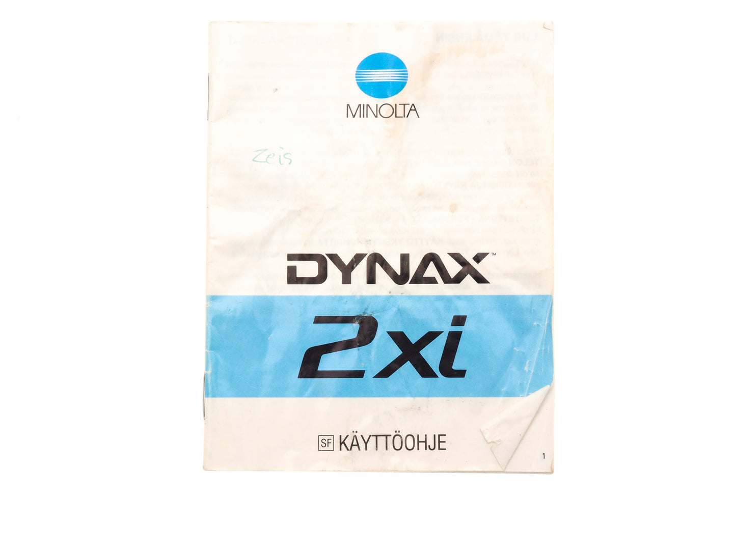 Minolta Dynax 2xi Instructions - Accessory