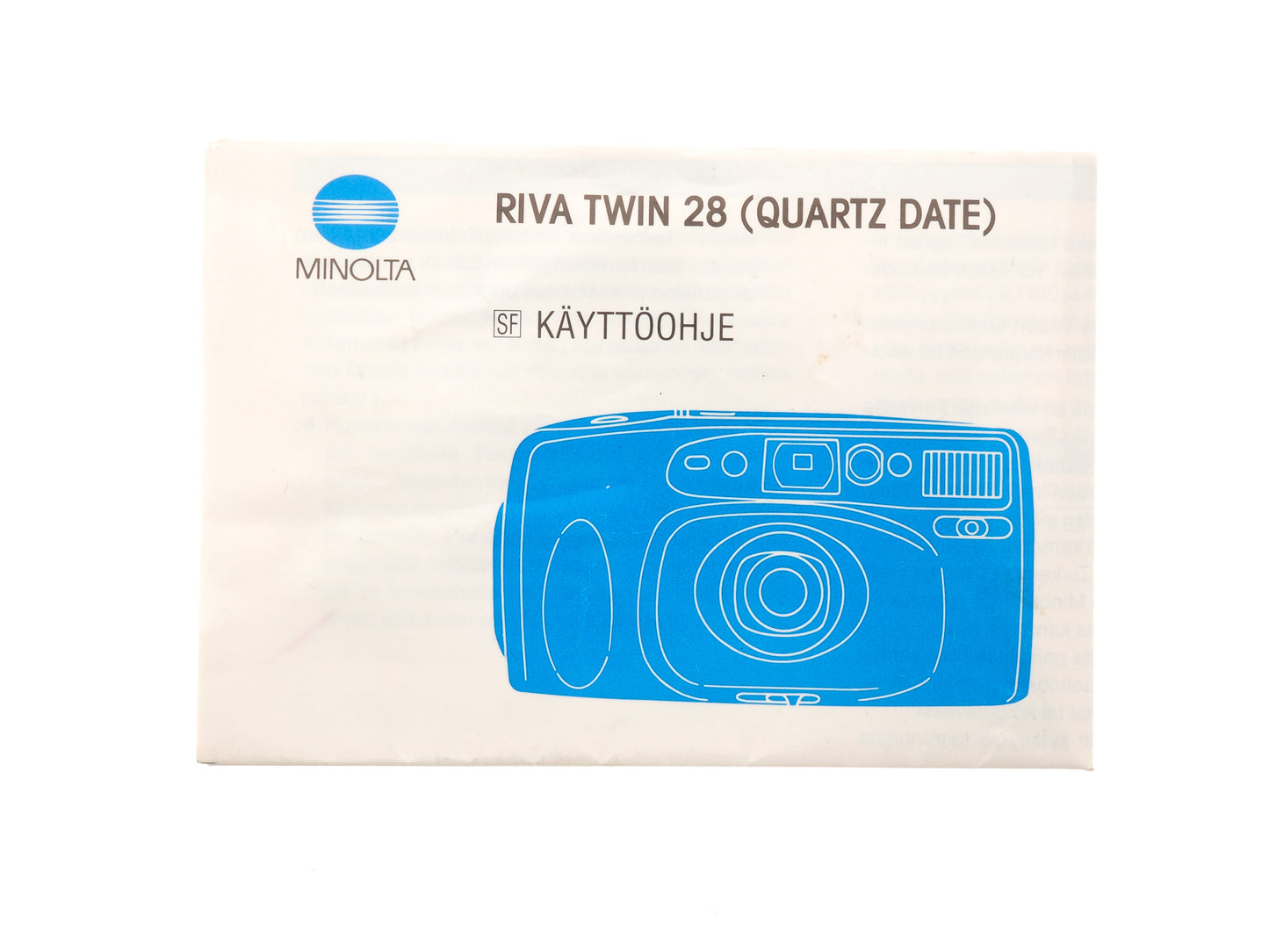 Minolta Riva Twin 28 (Quartz Date) Instructions - Accessory