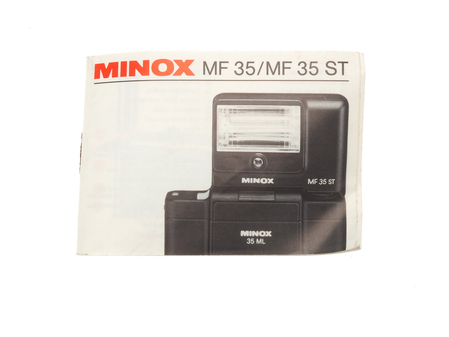 Minox MF 35 /MF 35 ST Instructions - Accessory