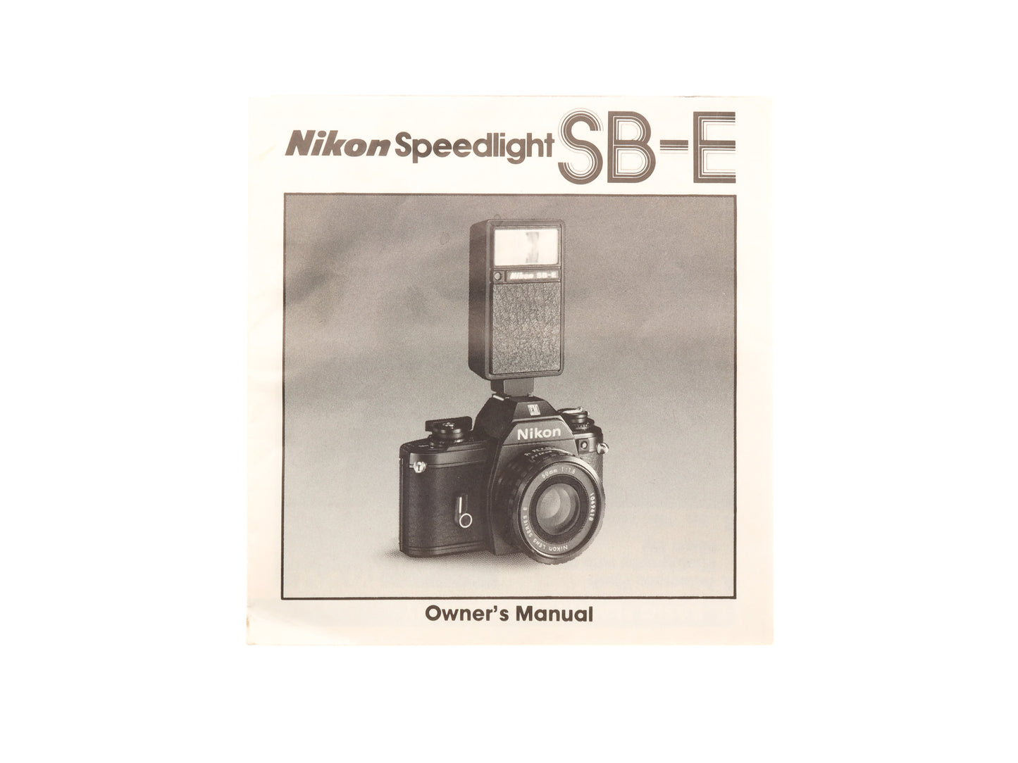 Nikon Speedlight SB-E Instructions - Accessory