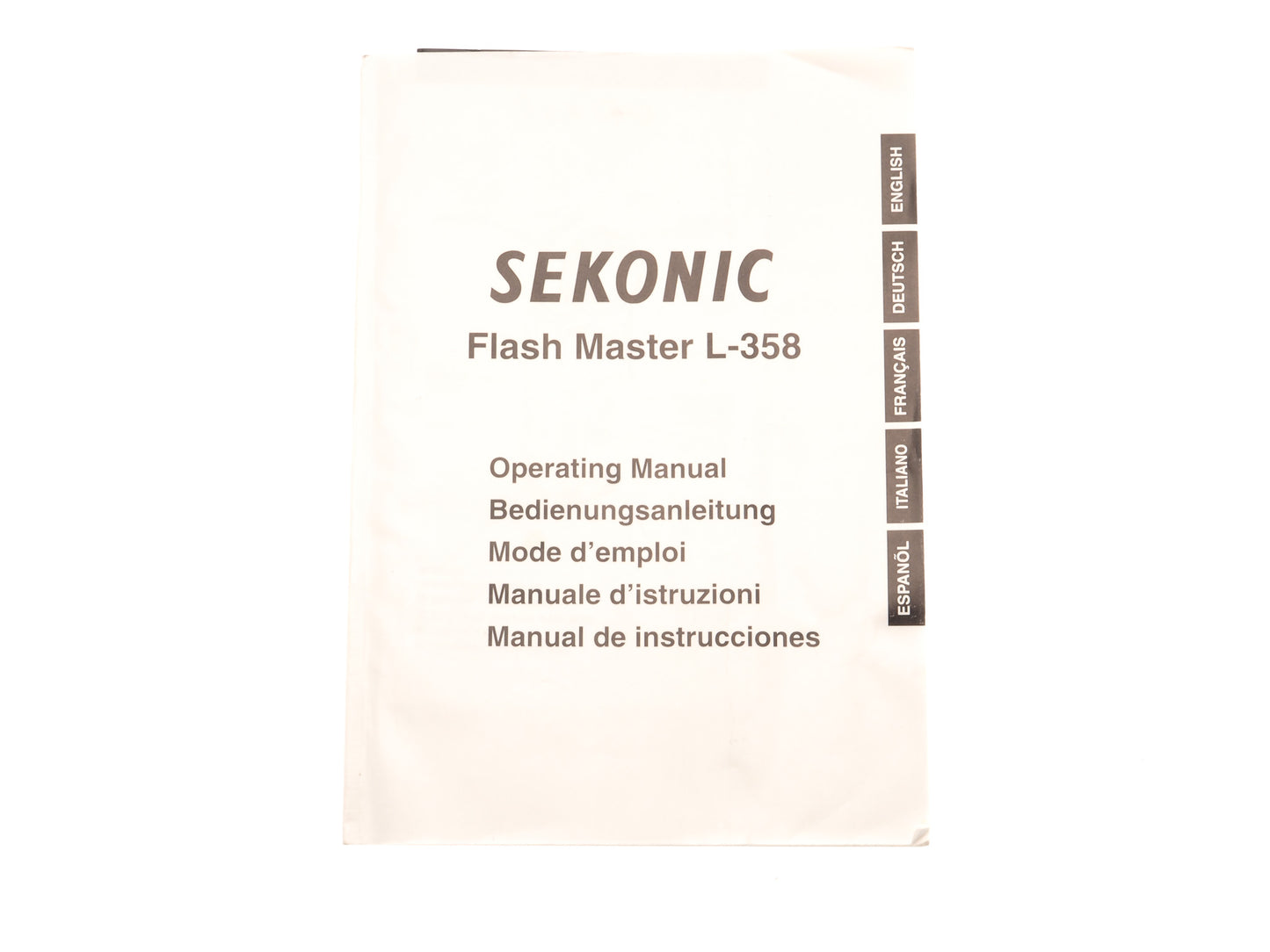 Sekonic Flash Master L-358 Instructions - Accessory