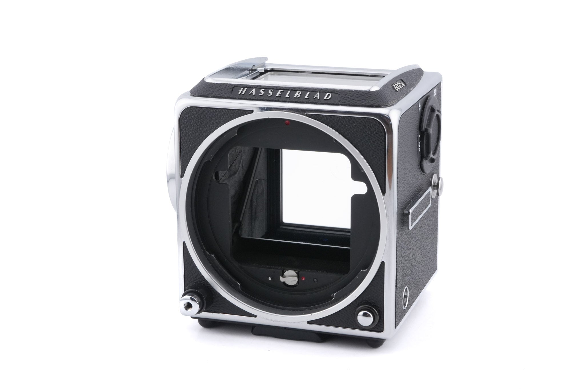 Hasselblad 503CW (Silver, 10243) + A12N Film Magazine + Waist Level Finder (New / Chrome, 42315) + Acute Matte D Microprism / Split Image Focusing Screen (42215) + 80mm f2.8 Planar T* CF (20029) + Winding Crank E (44086)