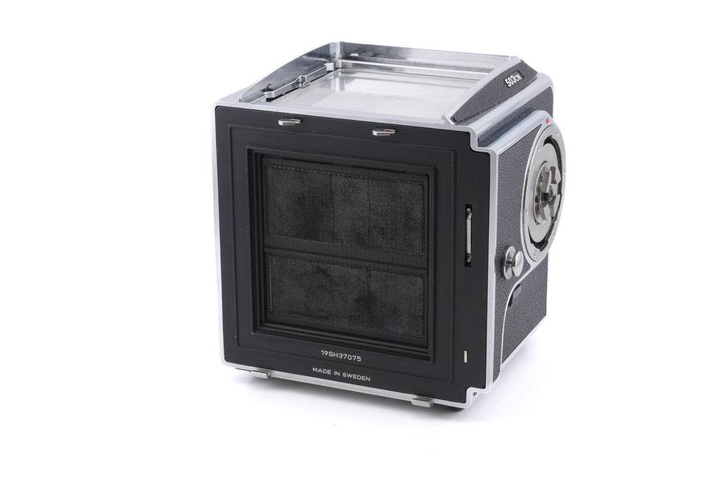 Hasselblad 503CW (Silver, 10243) + A12N Film Magazine + Waist Level Finder (New / Chrome, 42315) + Acute Matte D Microprism / Split Image Focusing Screen (42215) + 80mm f2.8 Planar T* CF (20029) + Winding Crank E (44086)