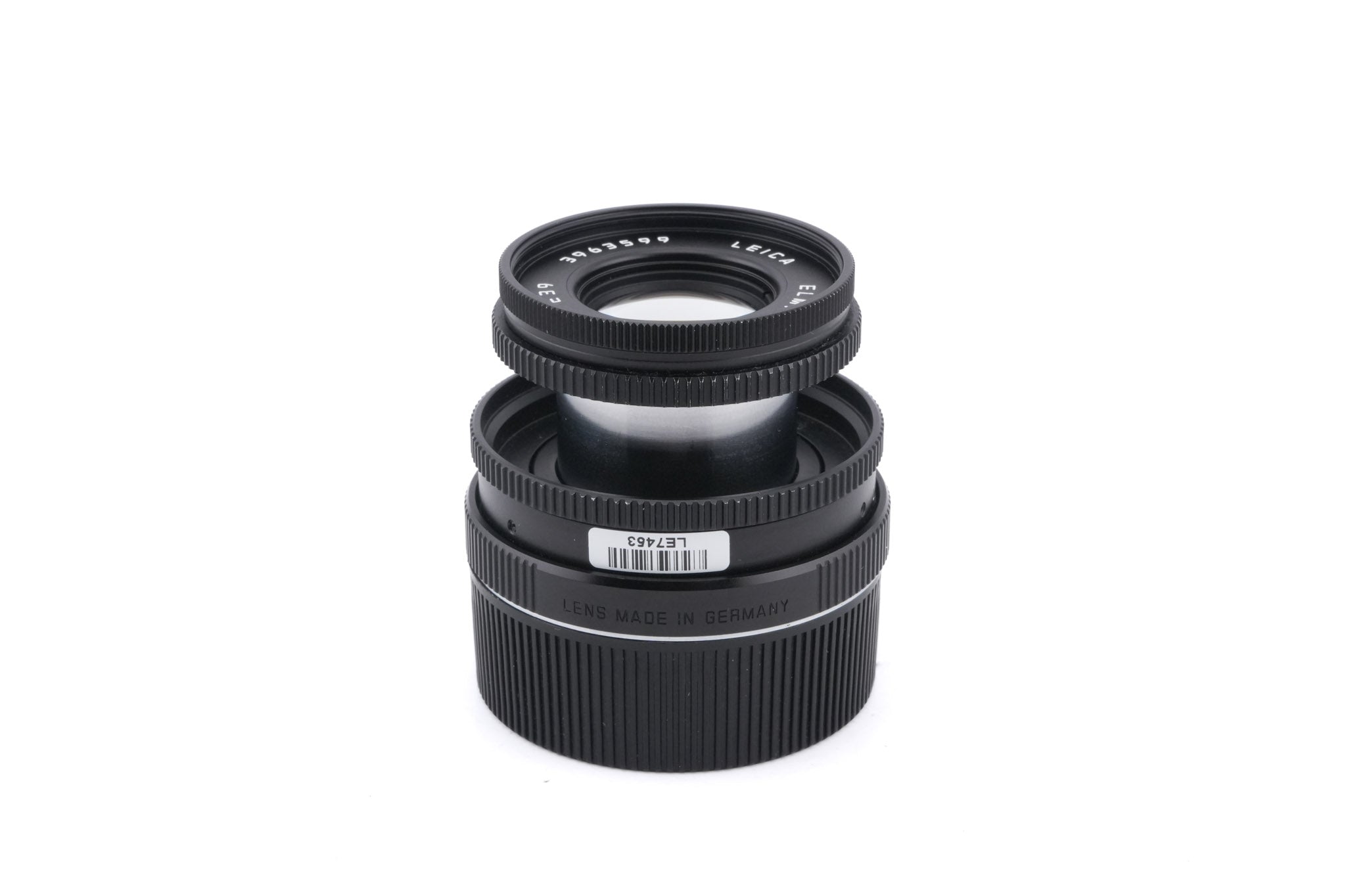 Leica 50mm f2.8 Elmar-M (Black, 11831) + Lens Hood (50mm f2.8 Elmar-M) (12549)