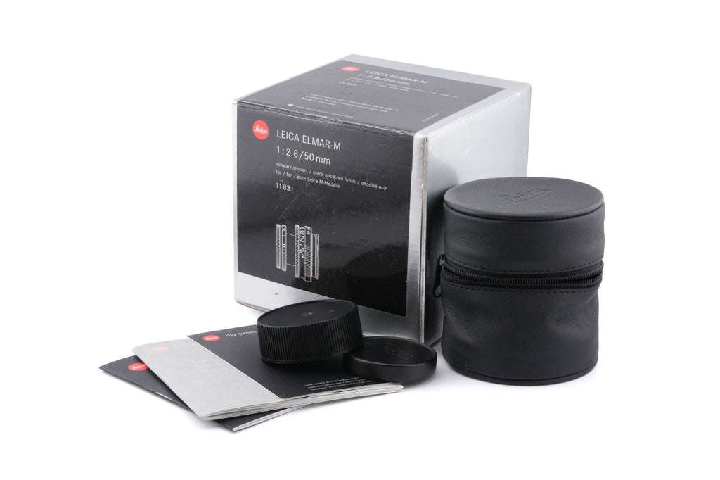 Leica 50mm f2.8 Elmar-M (Black, 11831) + Lens Hood (50mm f2.8 Elmar-M) (12549)