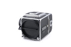 Hasselblad 500C/M (Silver, 10026) + Standard Focusing Screen (42161) + Waist Level Finder (Old / Silver, 42021) + A12 Film Magazine (Silver, 30074) + Rapid Winding Crank (Black / 44032)