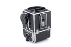 Hasselblad 500C/M (Silver, 10026) + Standard Focusing Screen (42161) + Waist Level Finder (Old / Silver, 42021) + A12 Film Magazine (Silver, 30074) + Rapid Winding Crank (Black / 44032)