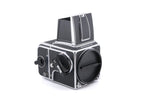 Hasselblad 500C/M (Silver, 10026) + Waist Level Finder (Old / Silver, 42021) + Rapid Winding Crank (44040) + Standard Focusing Screen (42161) + A12 Film Magazine (Silver, 30074)