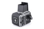 Hasselblad 500C/M (Silver, 10026) + Waist Level Finder (Old / Silver, 42021) + Rapid Winding Crank (44040) + Standard Focusing Screen (42161) + A12 Film Magazine (Silver, 30074)
