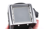 Hasselblad 500C/M (Silver, 10026) + Waist Level Finder (Old / Silver, 42021) + Rapid Winding Crank (44040) + Standard Focusing Screen (42161) + A12 Film Magazine (Silver, 30074)