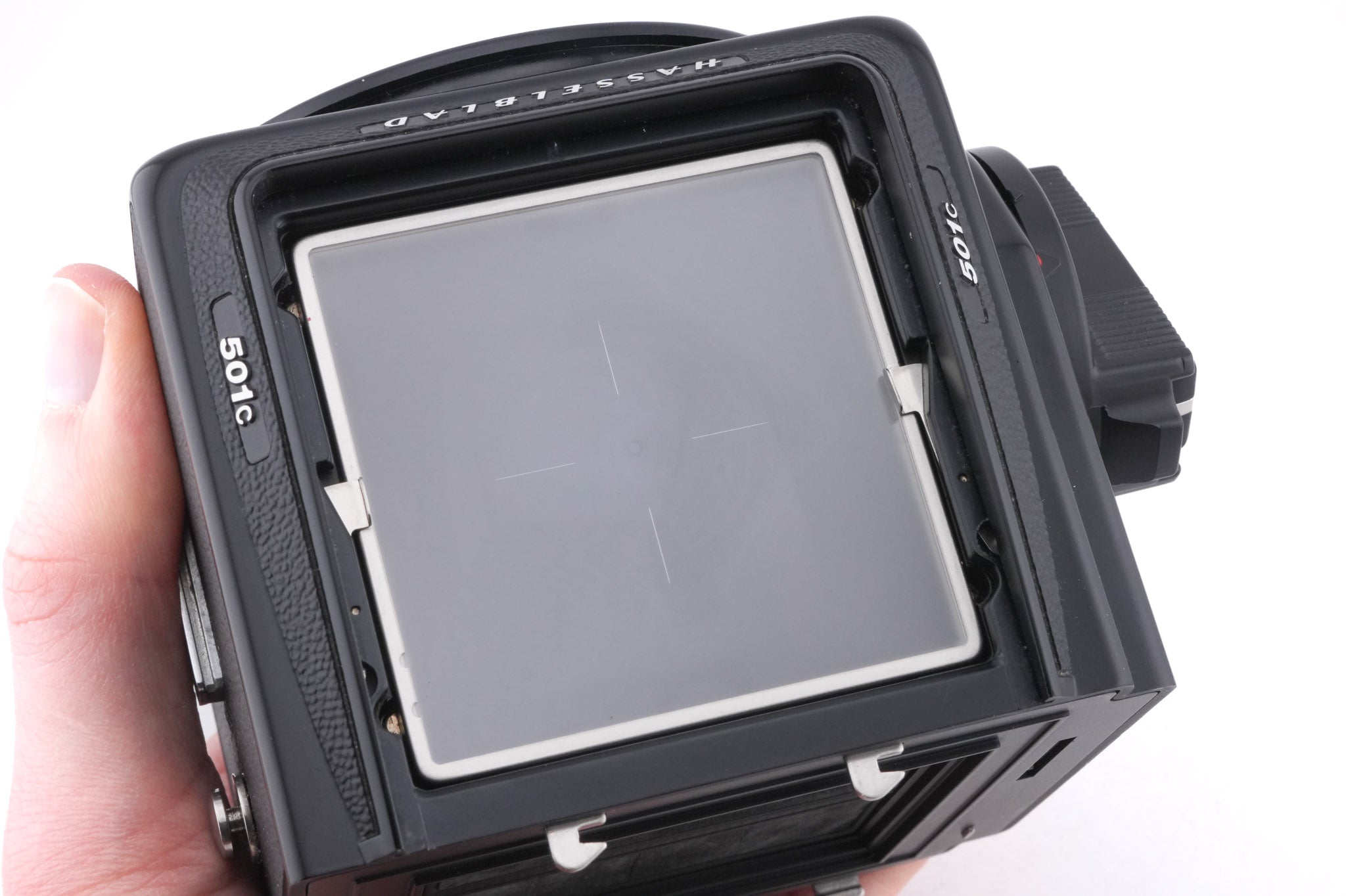 Hasselblad 501C (11045) + Waist Level Finder (New / Black, 42323) + Acute Matte D Standard Focusing Screen (42204)