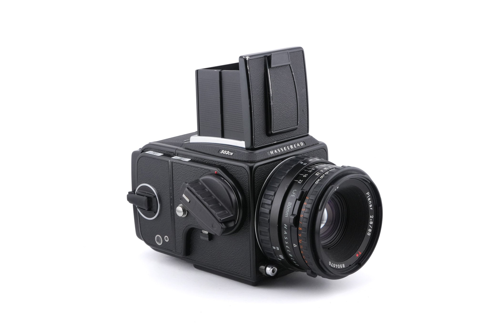 Hasselblad 503CW (Black, 10246) + Acute Matte D Standard Focusing Screen (42204) + Waist Level Finder (New / Black, 42323) + A12N Film Magazine + 80mm f2.8 Planar T* CFE (20034)