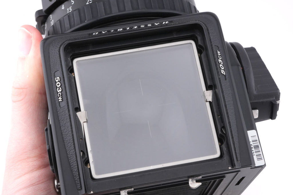 Hasselblad 503CW (Black, 10246) + Acute Matte D Standard Focusing Screen (42204) + Waist Level Finder (New / Black, 42323) + A12N Film Magazine + 80mm f2.8 Planar T* CFE (20034)