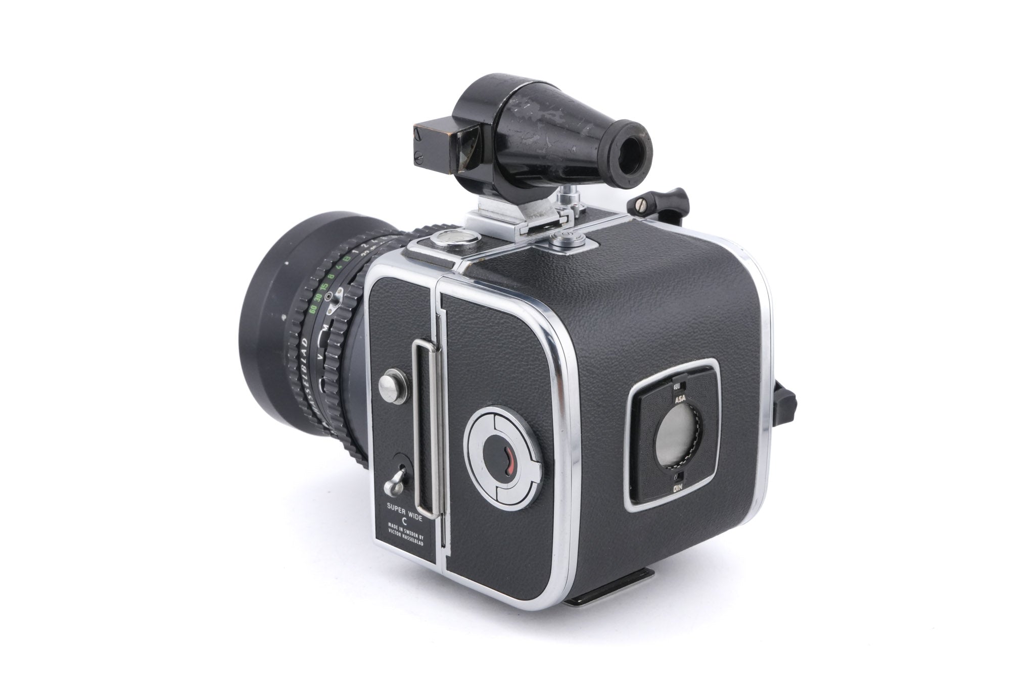 Hasselblad Super Wide C (SWC) (Silver, 10049) + A12 Film Magazine (Silver, 30074) + SWC Viewfinder (52035/TISOC)