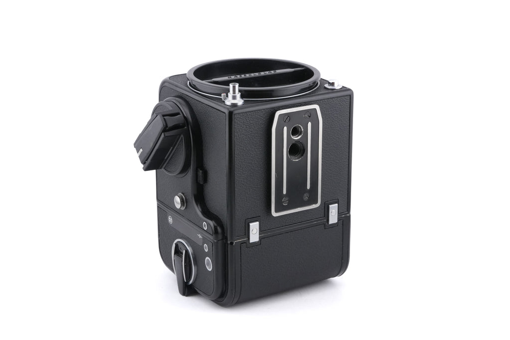 Hasselblad 500C/M (Black, 10170) + Rapid Winding Crank (44040) + A12 Film Magazine (Black, 30147) + Focusing Screen With Split-Image Rangefinder (42188) + Waist Level Finder (New / Black, 42323)